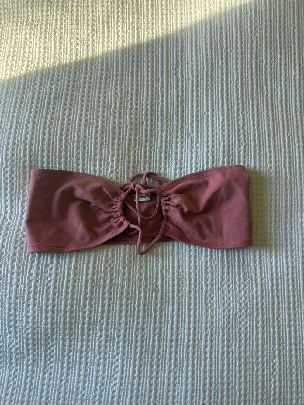 Aritzia Mauve Strapless Bandeau with Front Tie